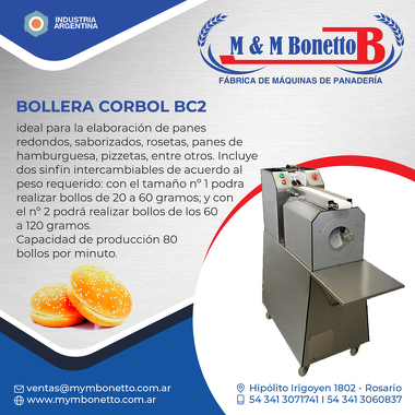 Bollera Corbol - Máquinas para Panadería, Maquinarías para Panadería, Fábrica de Maquinarías para Panadería