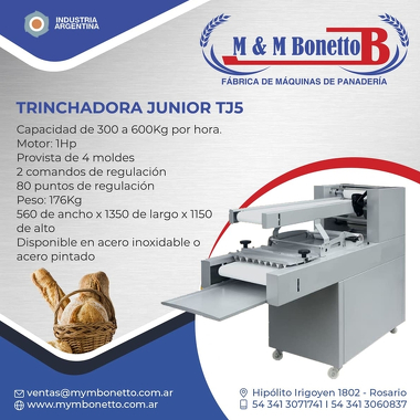 Trinchadora Junior TJ5 - M&M Bonetto - Máquinas para Panadería, Maquinarías para Panadería, Fábrica de Maquinarías para Panadería