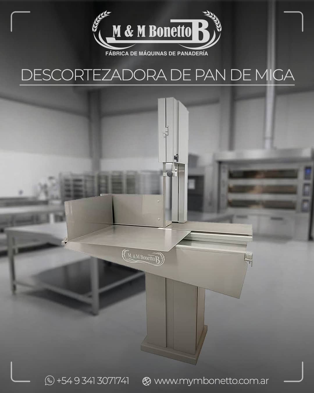 Descortezadora de pan de miga D1 de MYM Bonetto.